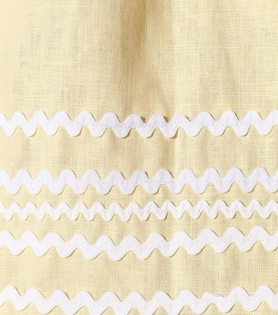 Shop Lisa Marie Fernandez Fiesta Linen Dress In Yellow