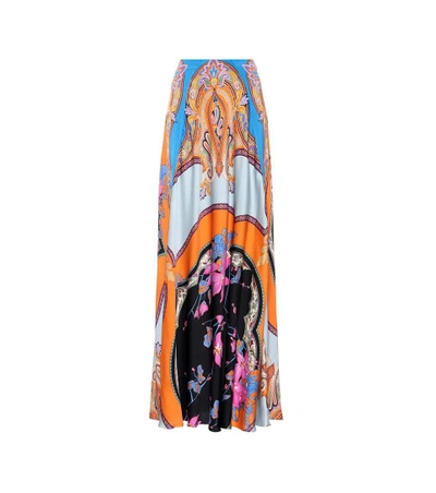 Shop Etro Floral-printed Maxi Skirt In Multicoloured