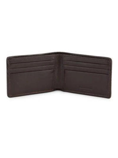 Shop Ermenegildo Zegna Pelle Tessuta & Leather Billfold Wallet In Dark Brown