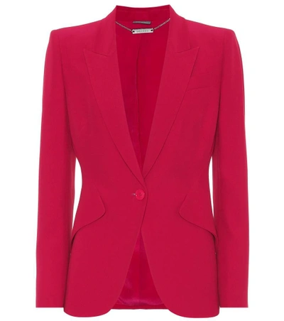 Shop Alexander Mcqueen Crêpe Blazer In Pink