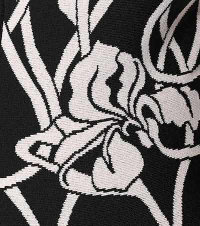 Shop Alexander Mcqueen Floral Knit Cardigan In Black