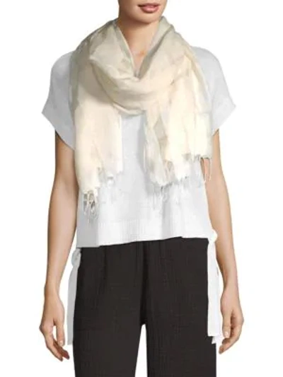 Shop Eileen Fisher Embroidered Eyelet Scarf In White
