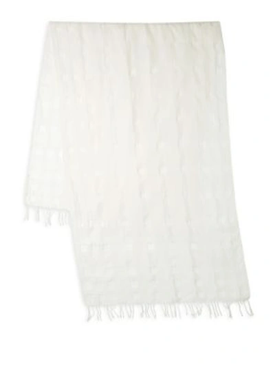 Shop Eileen Fisher Embroidered Eyelet Scarf In White