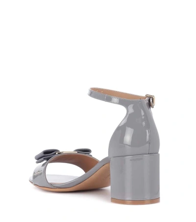 Shop Ferragamo Gavina Patent Leather Sandals In Grey