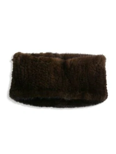 Shop Surell Mink Fur Headband/collar In Brown