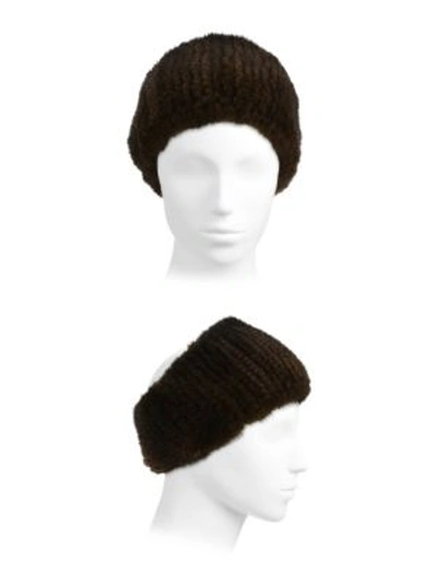 Shop Surell Mink Fur Headband/collar In Brown