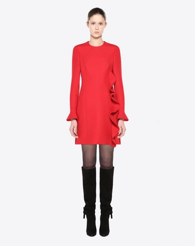 Shop Valentino Crepe Couture Dress In Red