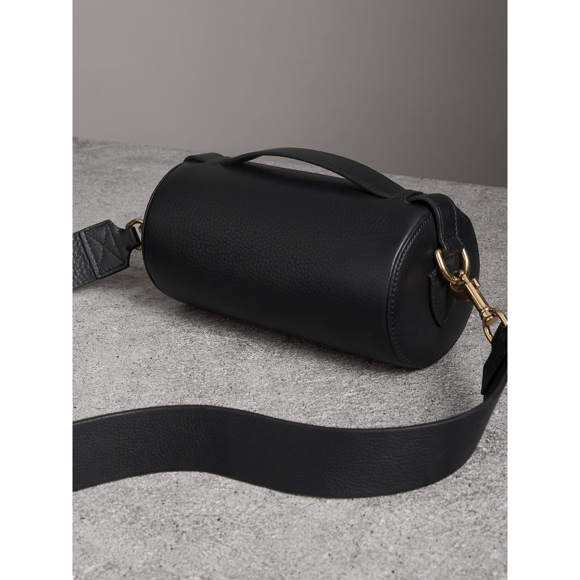 Burberry Cylinder Leather Shoulder Bag Black ModeSens