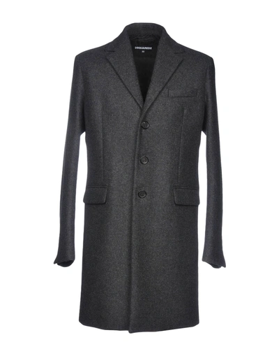 Shop Dsquared2 Man Coat Steel Grey Size 38 Virgin Wool, Polyamide, Cashmere