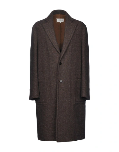 Shop Maison Margiela Coat In Dark Brown