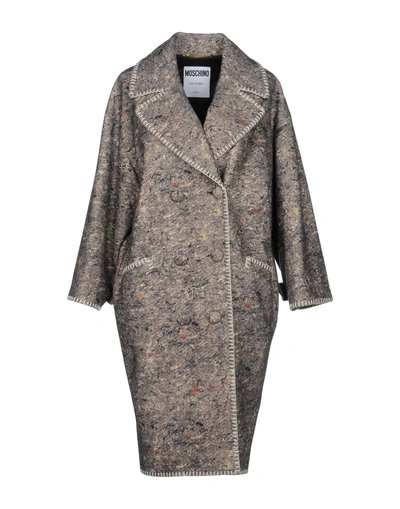 Shop Moschino Coats In Lead
