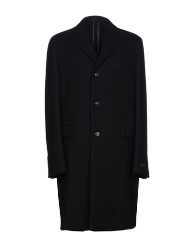 Shop Prada Coats In Dark Blue