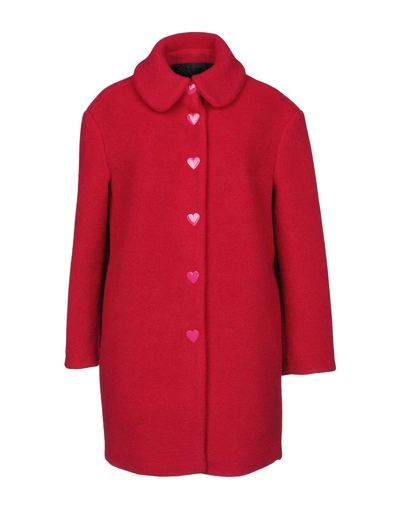 Shop Love Moschino Coats In Fuchsia