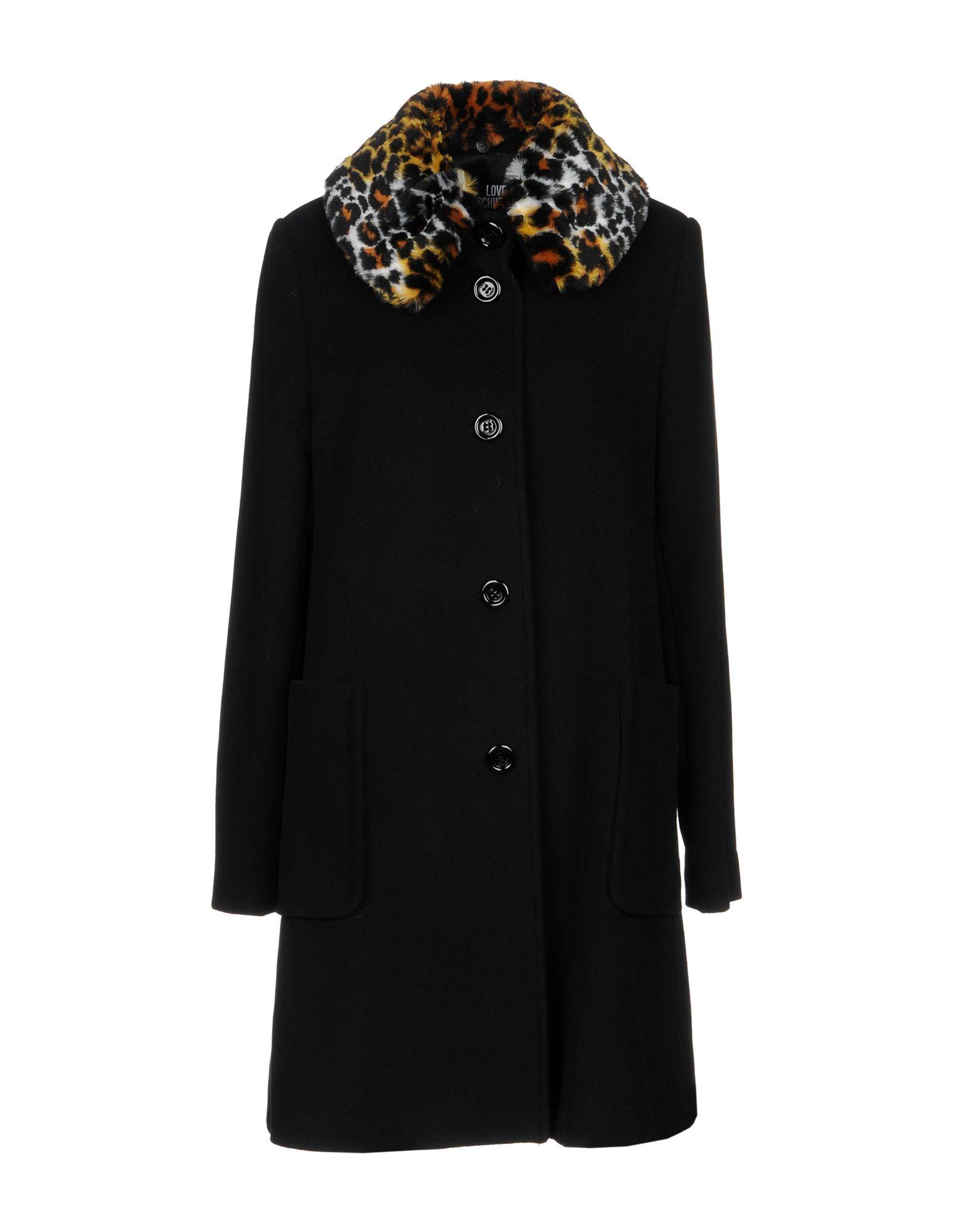 Love Moschino Coat In Black | ModeSens