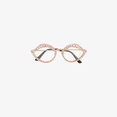 Shop Gucci Eyewear Brille Mit Cat-eye-gestell In Pink