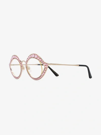 Shop Gucci Eyewear Brille Mit Cat-eye-gestell In Pink