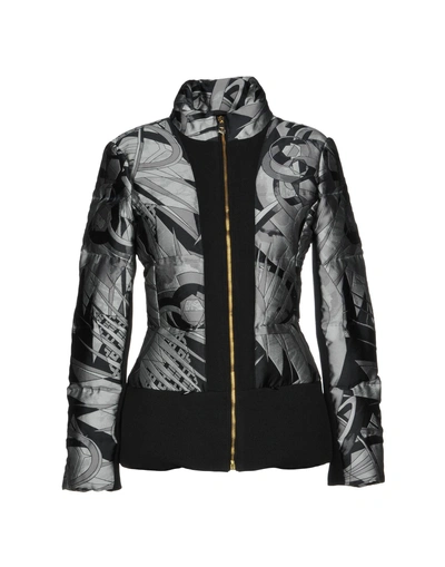 Shop Versace Down Jacket In Grey
