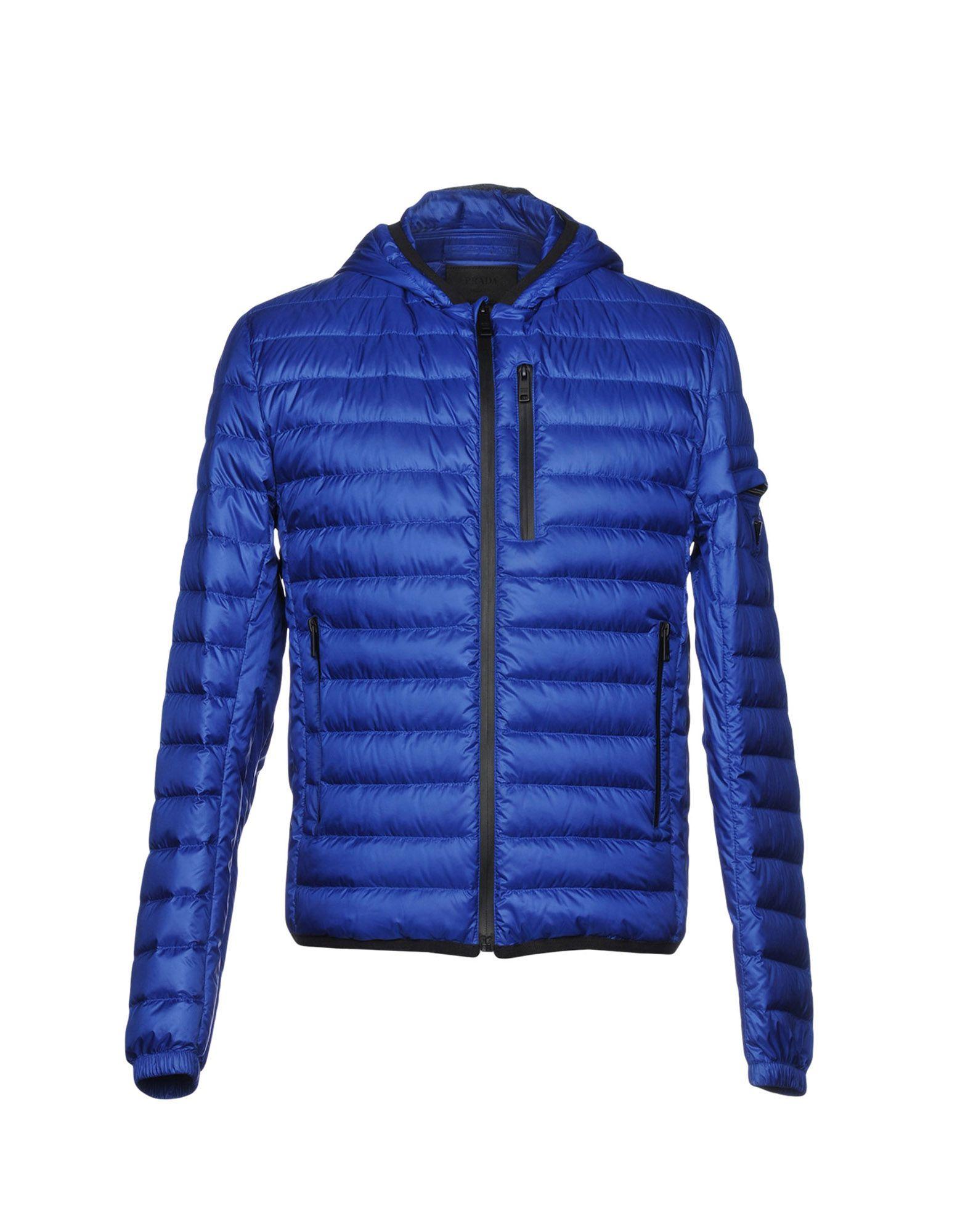 Prada Down Jackets In Blue | ModeSens
