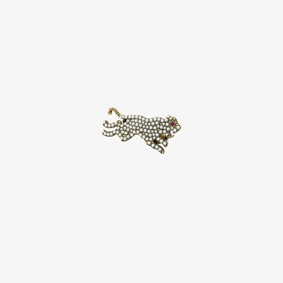 Shop Gucci Multi-finger Tiger Ring In White