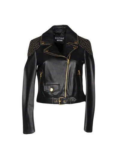 Shop Boutique Moschino Jackets In Black