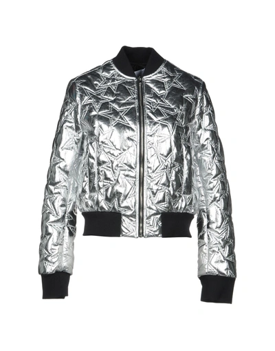 Shop Msgm Bomber In Silver