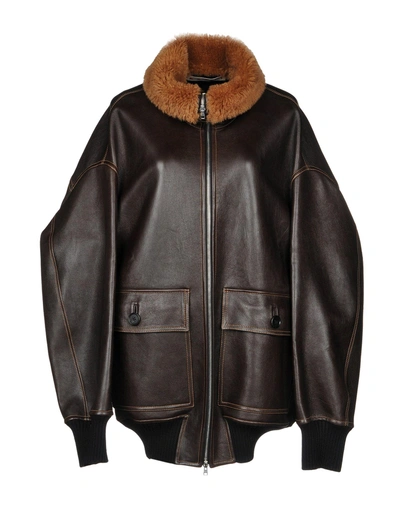 Shop Marni Bomber In Dark Brown