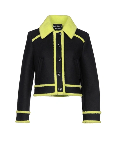 Shop Boutique Moschino Jackets In Light Green