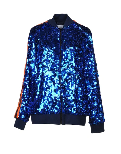 Shop Msgm Bomber In Blue