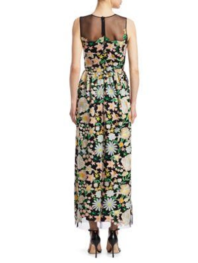 Shop ml Monique Lhuillier Floral Embroidery Cocktail Dress In Peony Garden