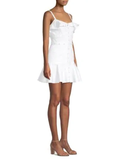 Shop Alexis Jodie Buttoned Mini Flare Dress In White