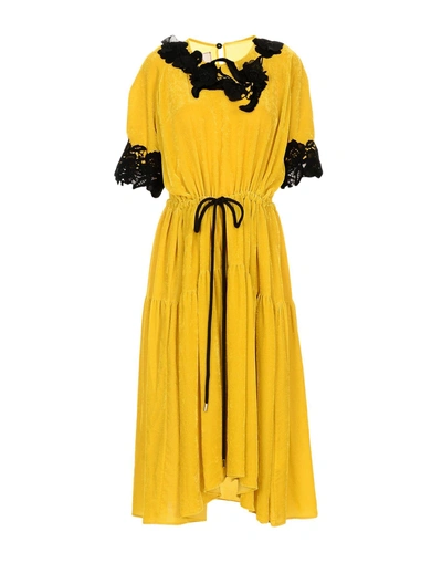 Shop Antonio Marras Midi Dress In Yellow