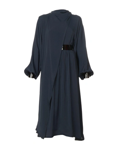 Shop Maison Margiela Midi Dress In Dark Blue