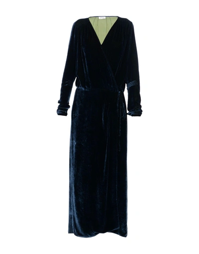 Shop Attico Midi Dress In Dark Blue