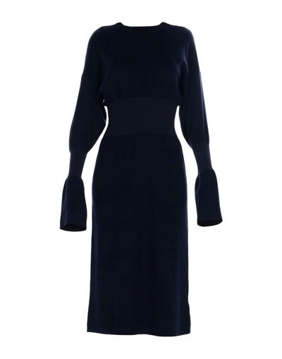 Shop Tibi 3/4 Length Dresses In Dark Blue