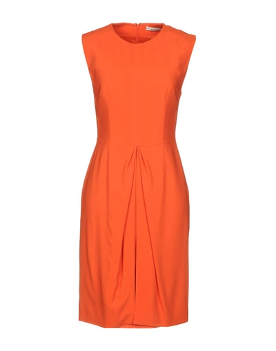 Shop Etro Woman Midi Dress Orange Size 8 Acetate, Viscose, Elastane