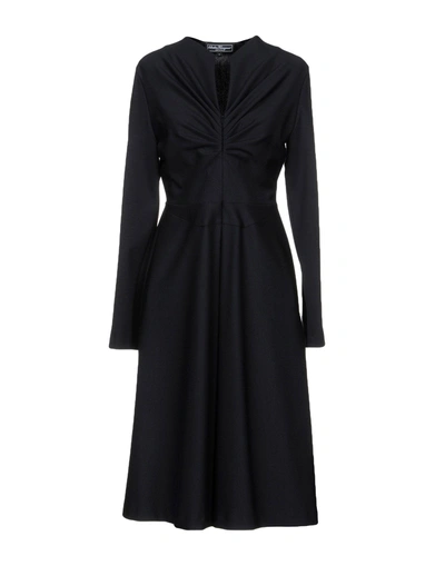 Shop Ferragamo Knee-length Dress In Dark Blue