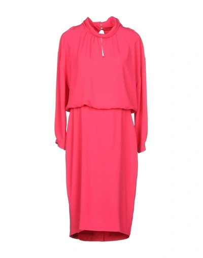 Shop Boutique Moschino Woman Midi Dress Fuchsia Size 6 Triacetate, Polyester In Pink