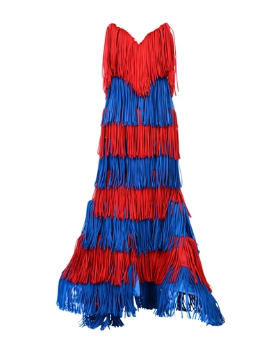 Shop Moschino Long Dresses In Bright Blue