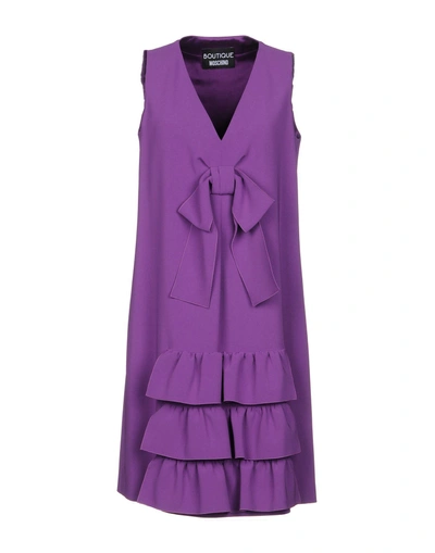 Shop Boutique Moschino Short Dresses In Purple