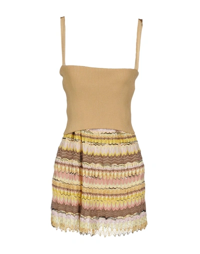 Shop Missoni Short Dresses In Ocher