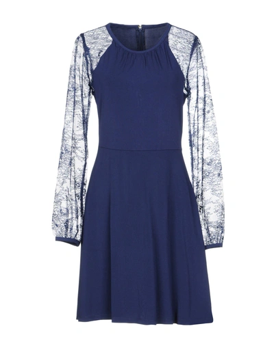 Shop Michael Michael Kors Short Dress In Dark Blue