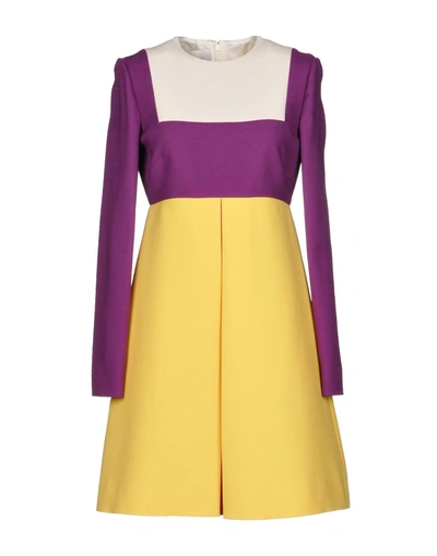 Shop Valentino Short Dress In Yellow