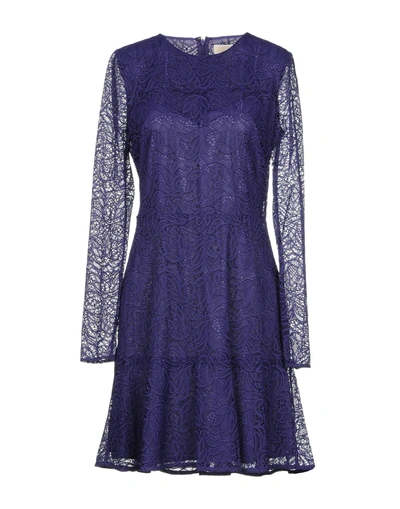 Shop Michael Michael Kors Short Dresses In Dark Purple