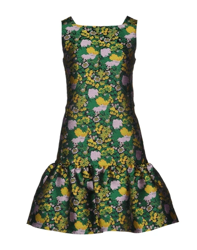 Shop Erdem Short Dresses In Green