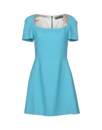 Shop Dolce & Gabbana Short Dress In Sky Blue