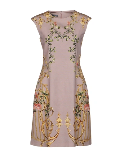 Shop Alberta Ferretti Short Dresses In Pale Pink