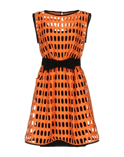 Shop Moschino Short Dresses In Orange