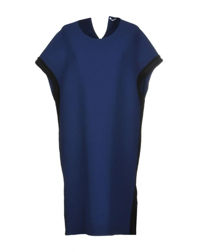 Shop Agnona Short Dress In Dark Blue