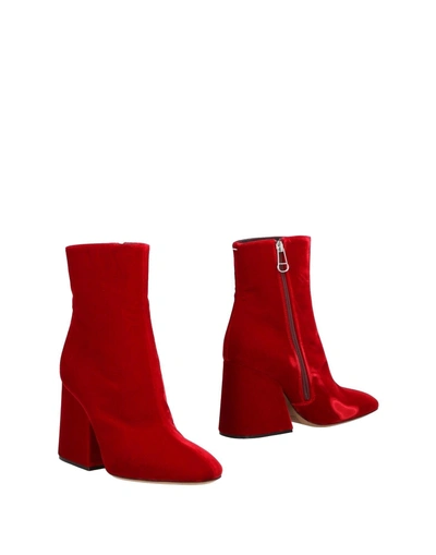 Shop Maison Margiela Woman Ankle Boots Red Size 7 Textile Fibers