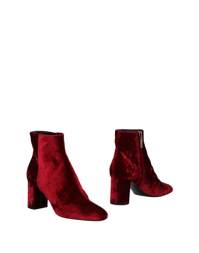 Shop Saint Laurent Ankle Boot In Red